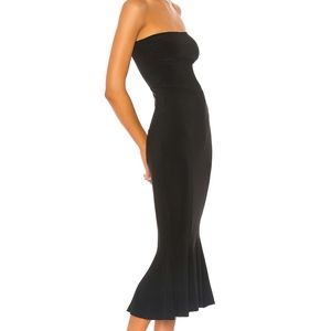 Medium Norma Kamali Strapless Fishtail Dress in Black